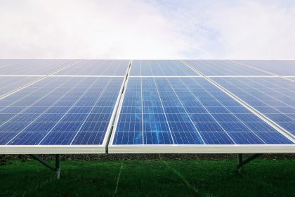 white and blue solar panel system