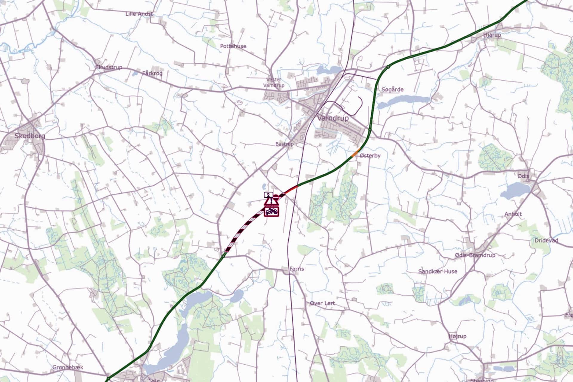 Vamdrup Map 301225 vamdrup-jels kort Vejdirektoratet - Kolding Netavis