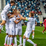 Kolding IF jubler efter 2-1 sejr over AB i Betinia Ligaen på Autocentralen Park