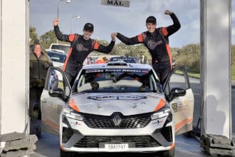 Jacob Pallesen fra Egtved og Kasper Pinholt vandt Rally Sønderjylland i Renault Clio Rally5