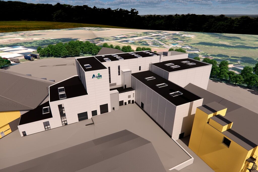 Visualisering af ny fabrik hos Aller Aqua i Aller ved Christiansfeld