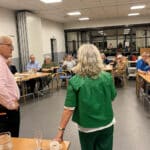 Joan Nørgaard og Tom Ammitzholt i samtale med publikum til foredrag i Kolding