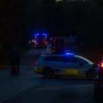 Kolding Landevej spærret af politi ved gårdbrand i Gudsø - omkørsel via afspærring