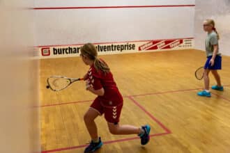 Junior Grand Prix i squash i Pulzion i Kolding - to juniorspiller i aktion under kamp